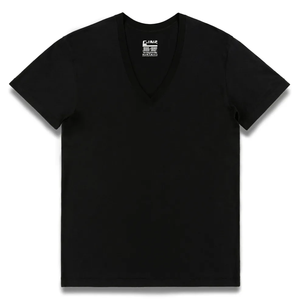CORE Core|Short Sleeve T-shirts*Deep V-Neck T-Shirt | Men’s Slim Fit Cotton Tee