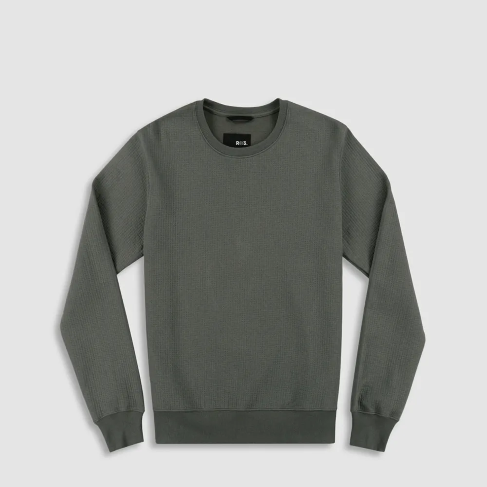 DUAL LAYER Dual Layer*Sweatshirt | Structured Crew Neck Pullover for Men