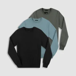 DUAL LAYER Dual Layer*Sweatshirt | Structured Crew Neck Pullover for Men