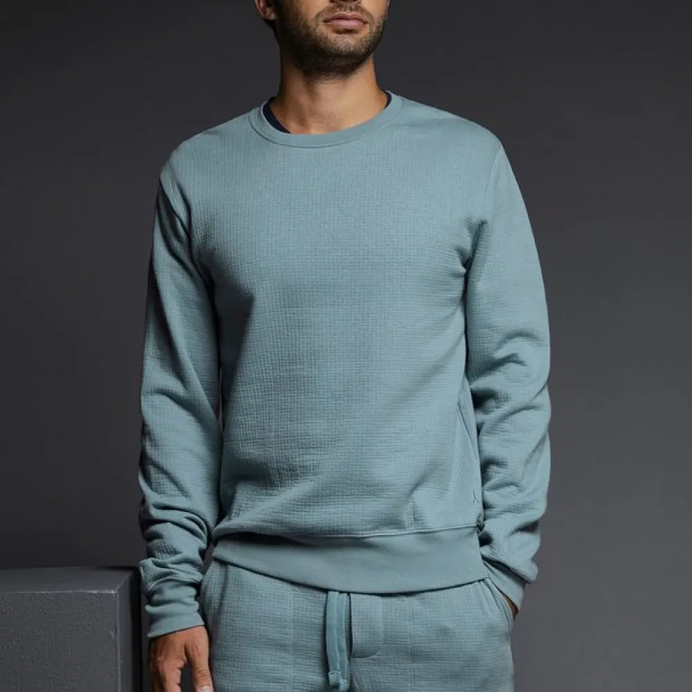 DUAL LAYER Dual Layer*Sweatshirt | Structured Crew Neck Pullover for Men