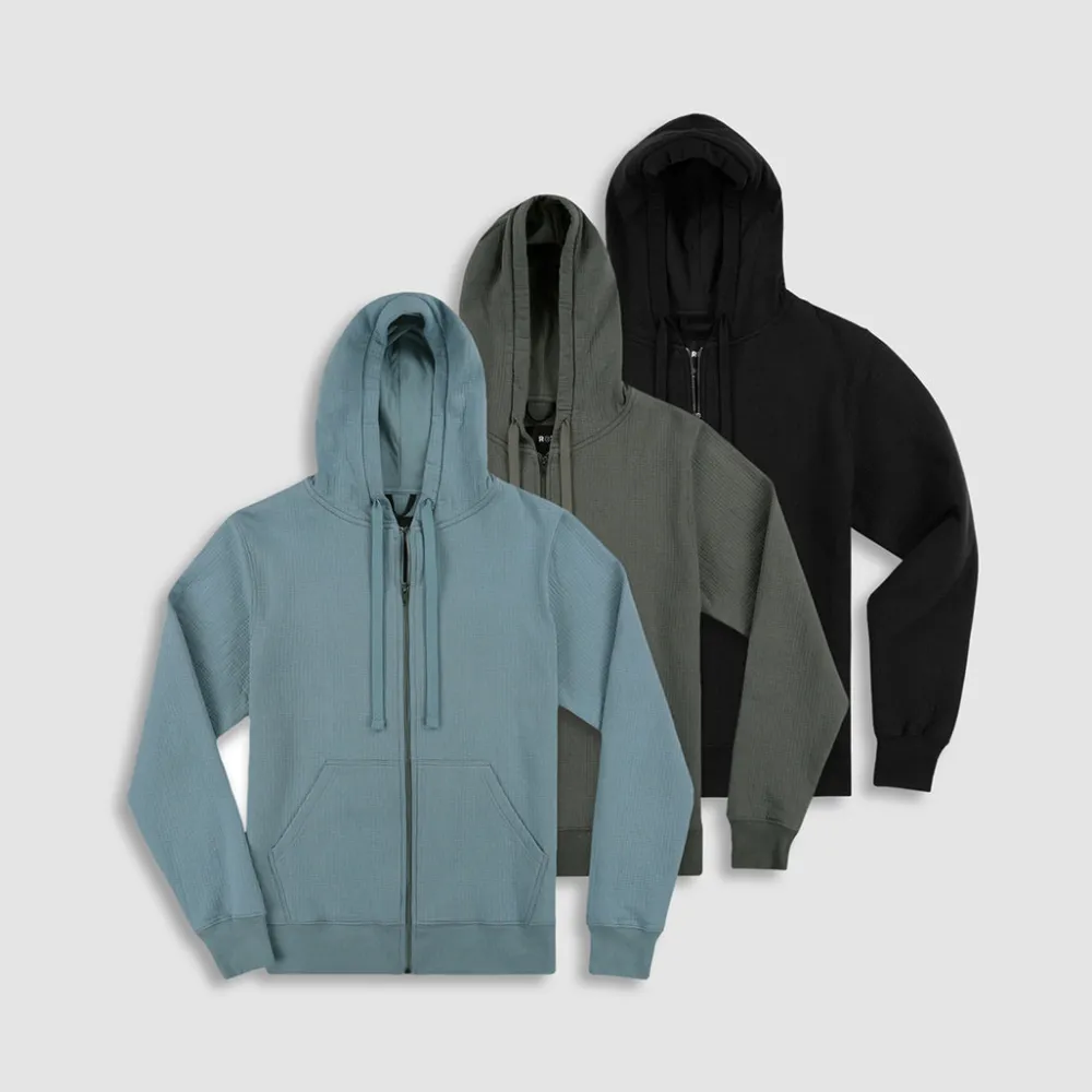 DUAL LAYER Dual Layer*Zip Hoodie | Men's Structured Full-Zip Hoodie