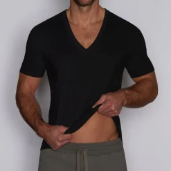 LAYERS Layers|Short Sleeve T-shirts*Slim Deep V-Neck T-Shirt | Men's Fitted Pima Cotton Tee