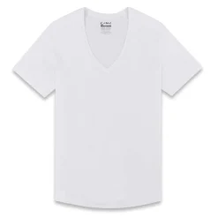 PERFECT PIMA Perfect Pima|Short Sleeve T-shirts*Relaxed Deep V-Neck T-Shirt White