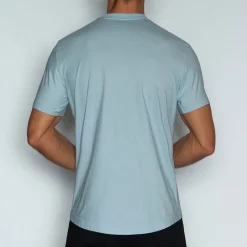 PERFECT PIMA Perfect Pima|Short Sleeve T-shirts*Relaxed Deep V-Neck T-Shirt Blythe Blue