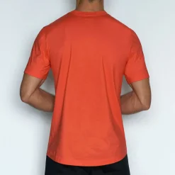 PERFECT PIMA Perfect Pima|Short Sleeve T-shirts*Relaxed Deep V-Neck T-Shirt Rylee Red