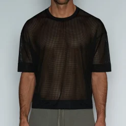 SCRIMMAGE Scrimmage|Crop Tops*Oversized Cropped Jersey Bob Black