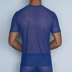 SHEER Sheer|Short Sleeve T-shirts*Crew Neck T-Shirt Bari Blue