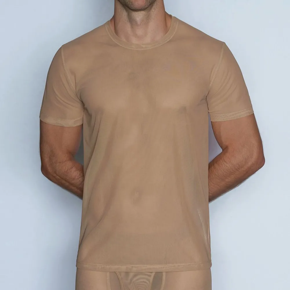 SHEER Sheer|Short Sleeve T-shirts*Crew Neck T-Shirt Nix Nude