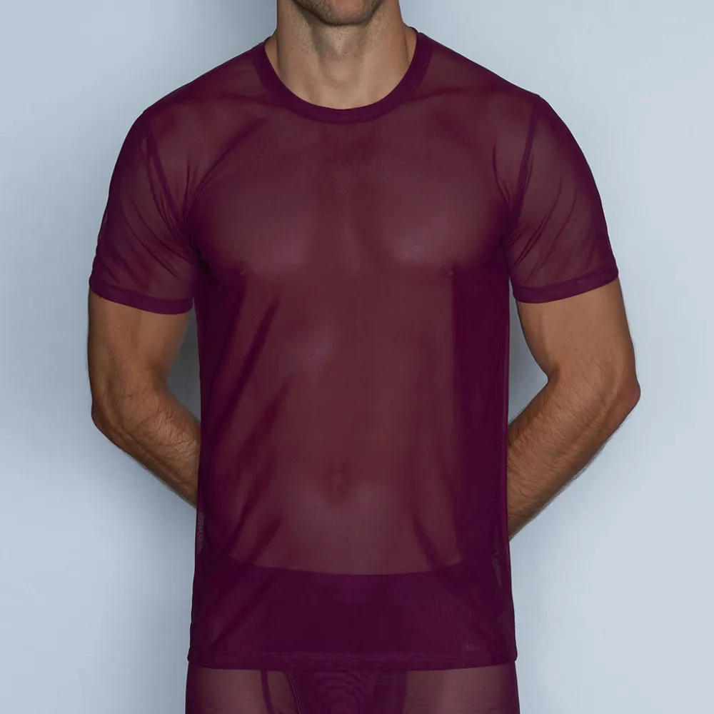 SHEER Sheer|Short Sleeve T-shirts*Crew Neck T-Shirt Perrie Purple