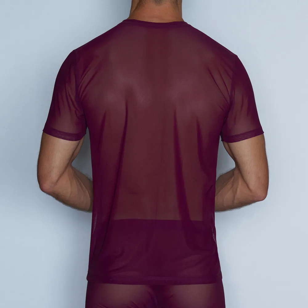 SHEER Sheer|Short Sleeve T-shirts*Crew Neck T-Shirt Perrie Purple