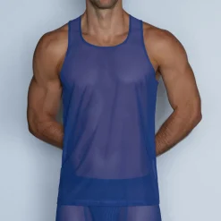 SHEER Sheer|Tanks*Relaxed Tank Bari Blue