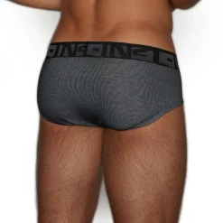 UNDERTONE Undertone*Mid Rise Brief Newsprint Black